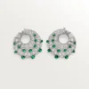 Boucles d&rsquo;oreilles créoles « Le Voyage Recommence », émeraudes, pavées