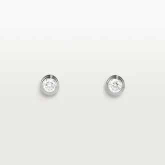 Boucles d&rsquo;oreilles Diamants Légers, mm – Or blanc, diamants – Cartier