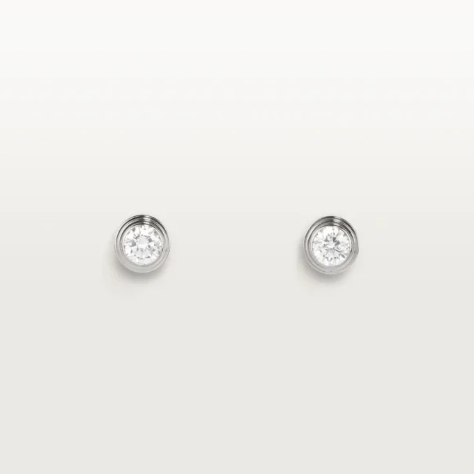 Boucles d&rsquo;oreilles Diamants Légers, mm – Or blanc, diamants – Cartier