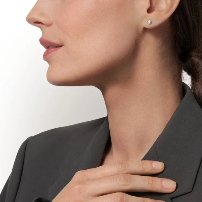 Boucles d&rsquo;oreilles Diamants Légers, mm – Or blanc, diamants – Cartier
