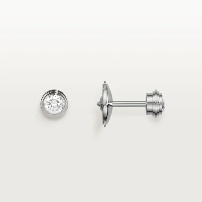 Boucles d&rsquo;oreilles Diamants Légers, mm – Or blanc, diamants – Cartier