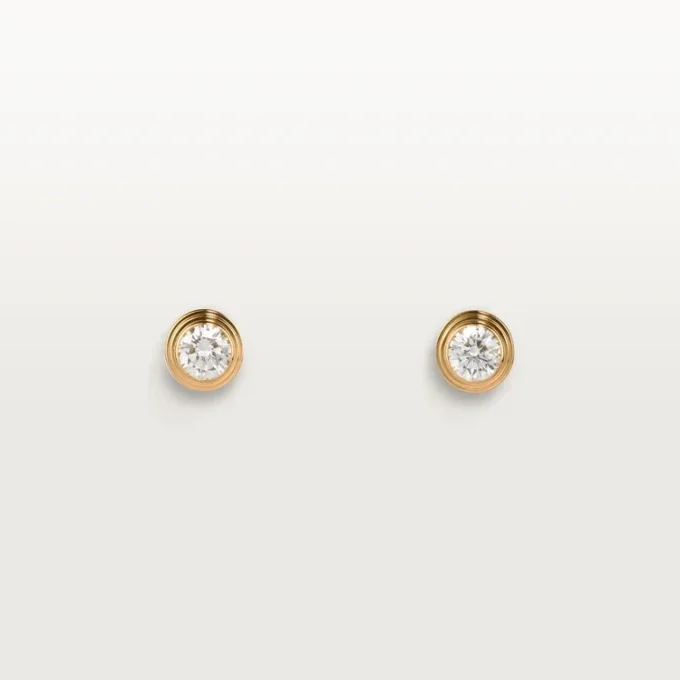 Boucles d&rsquo;oreilles Diamants Légers, mm – Or jaune, diamants – Cartier