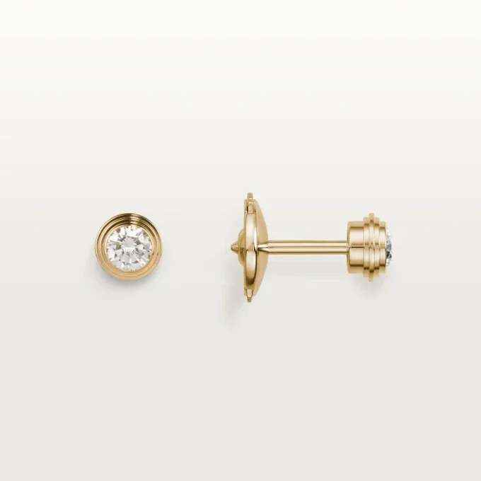 Boucles d&rsquo;oreilles Diamants Légers, mm – Or jaune, diamants – Cartier