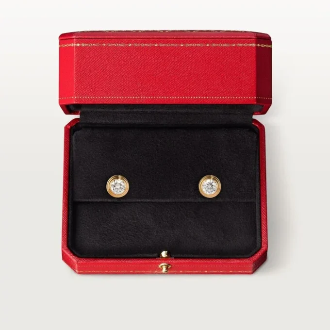 Boucles d&rsquo;oreilles Diamants Légers, mm – Or jaune, diamants – Cartier