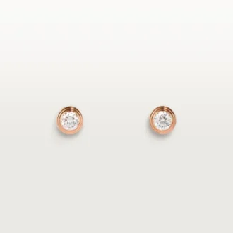 Boucles d&rsquo;oreilles Diamants Légers, mm – Or rose, diamants – Cartier