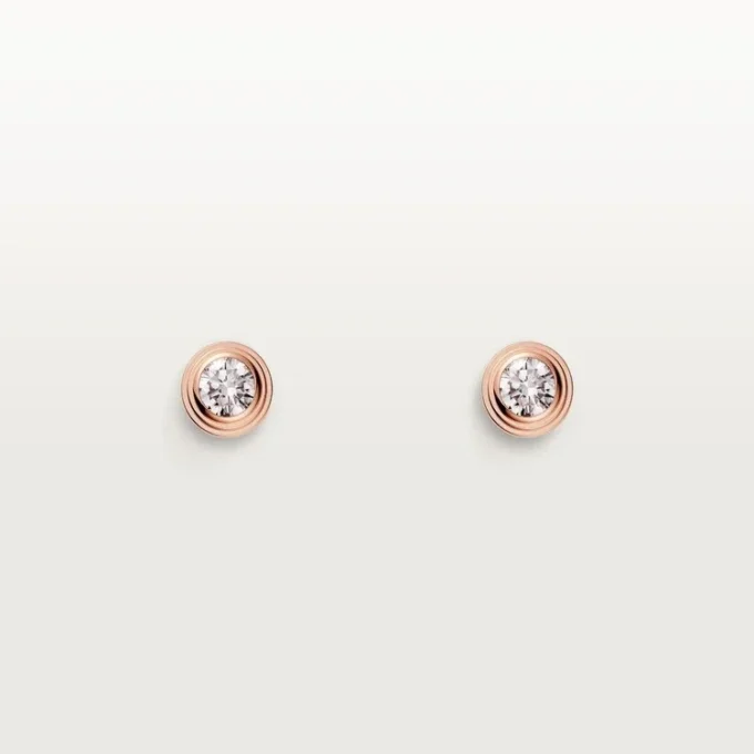 Boucles d&rsquo;oreilles Diamants Légers – Or rose, diamants – Cartier