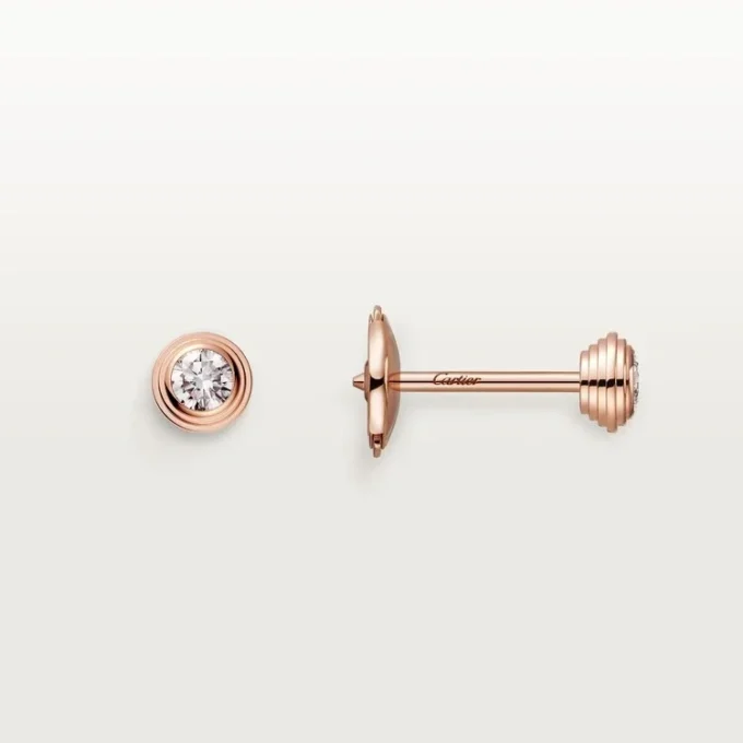 Boucles d&rsquo;oreilles Diamants Légers – Or rose, diamants – Cartier