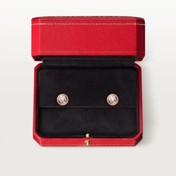 Boucles d&rsquo;oreilles Diamants Légers – Or rose, diamants – Cartier