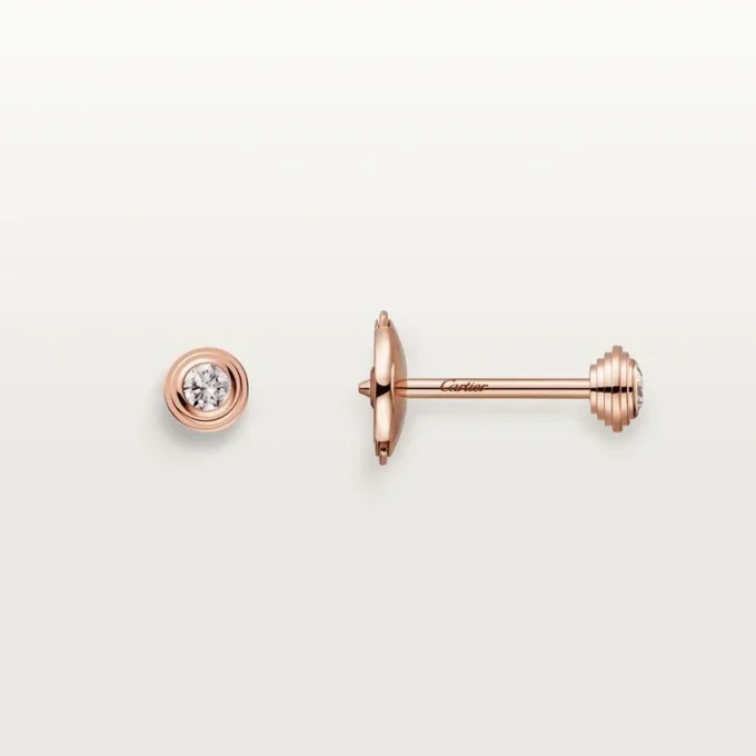 Boucles d&rsquo;oreilles Diamants Légers XS – Or rose, diamants – Cartier