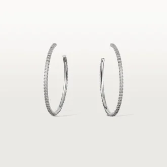 Boucles d&rsquo;oreilles Etincelle de Cartier, grand modèle – Or blanc, diamants – Cartier