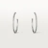 Boucles d&rsquo;oreilles Etincelle De Cartier, modèle moyen – Or blanc, diamants – Cartier