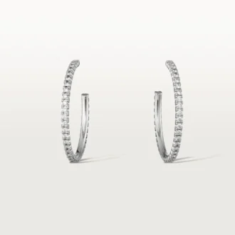 Boucles d&rsquo;oreilles Etincelle De Cartier, modèle moyen – Or blanc, diamants – Cartier