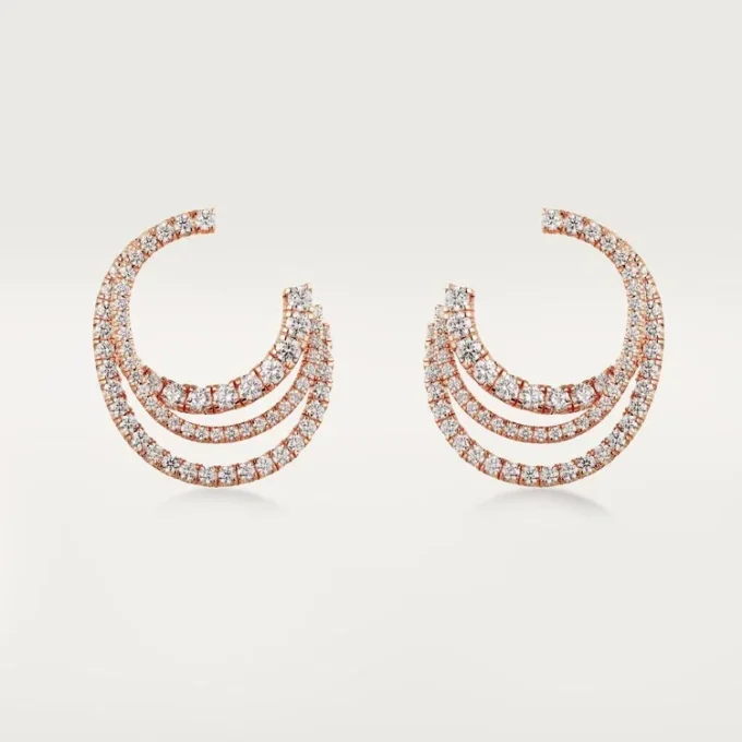 Boucles d&rsquo;oreilles Etincelle De Cartier – Or rose, diamants – Cartier