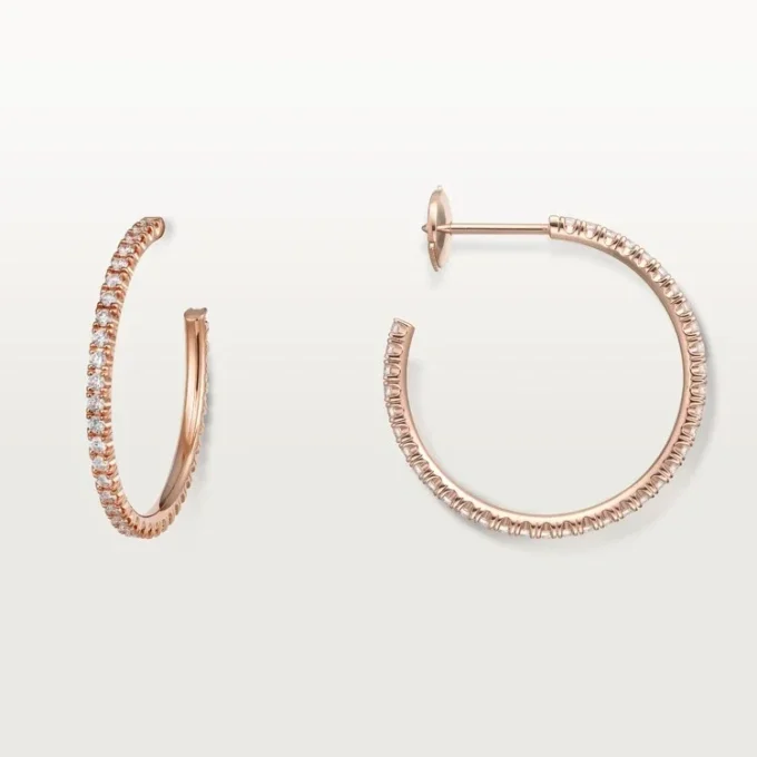 Boucles d&rsquo;oreilles Etincelle De Cartier – Or rose, diamants – Cartier