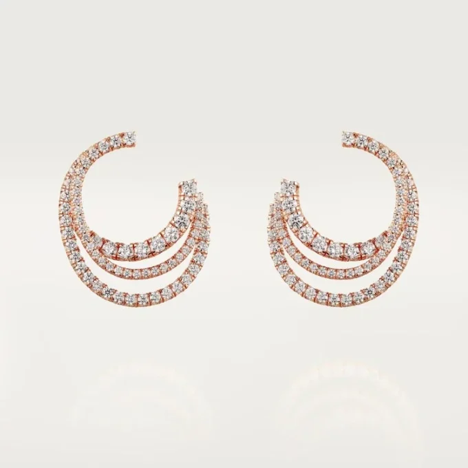 Boucles d&rsquo;oreilles Etincelle De Cartier – Or rose, diamants – Cartier