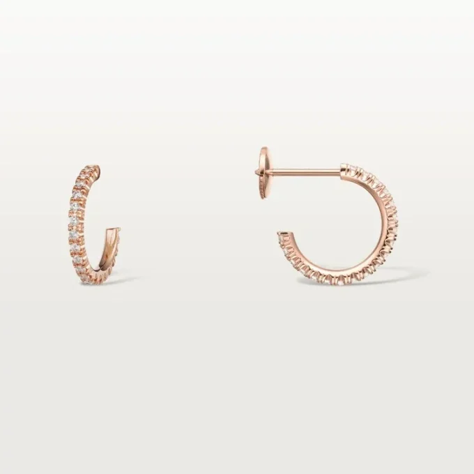 Boucles d&rsquo;oreilles Etincelle De Cartier – Or rose, diamants – Cartier