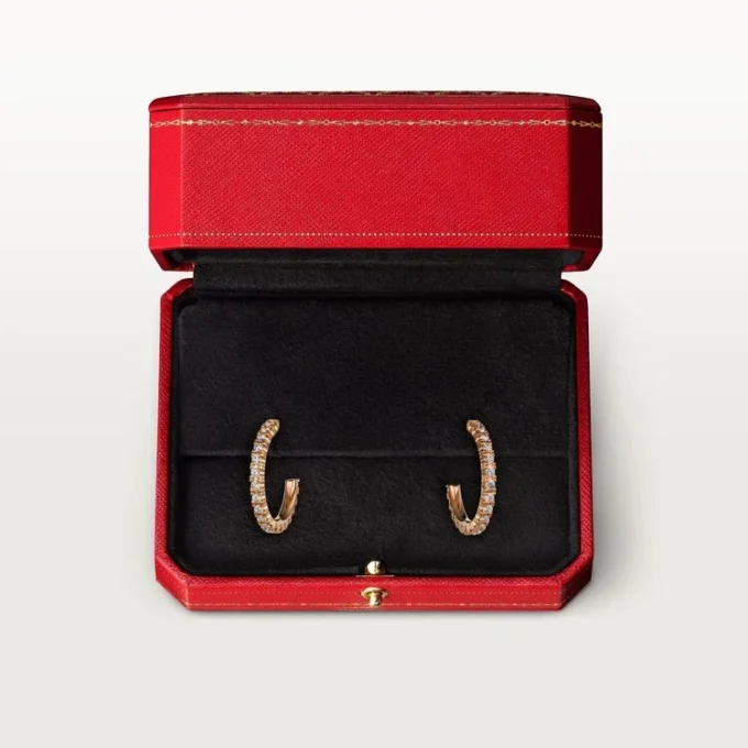 Boucles d&rsquo;oreilles Etincelle De Cartier – Or rose, diamants – Cartier