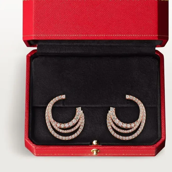 Boucles d&rsquo;oreilles Etincelle De Cartier – Or rose, diamants – Cartier