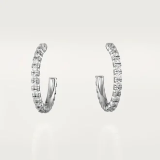 Boucles d&rsquo;oreilles Etincelle De Cartier, petit modèle – Or blanc, diamants – Cartier