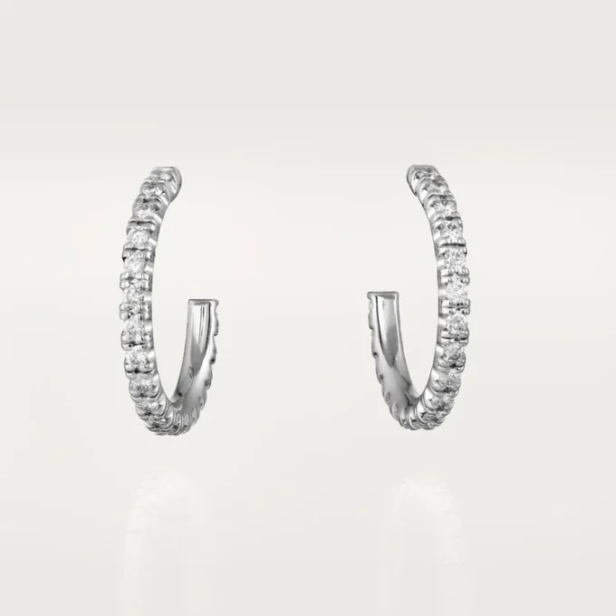 Boucles d&rsquo;oreilles Etincelle De Cartier, petit modèle – Or blanc, diamants – Cartier