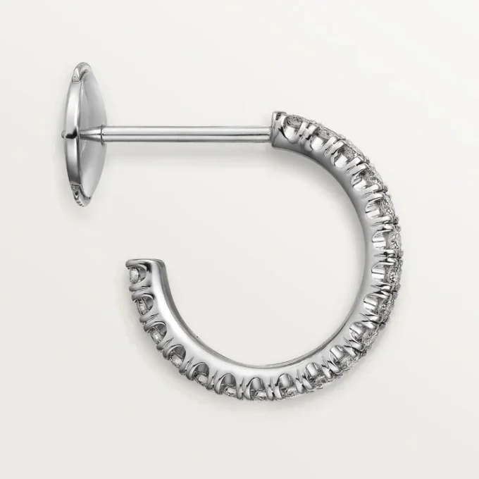 Boucles d&rsquo;oreilles Etincelle De Cartier, petit modèle – Or blanc, diamants – Cartier