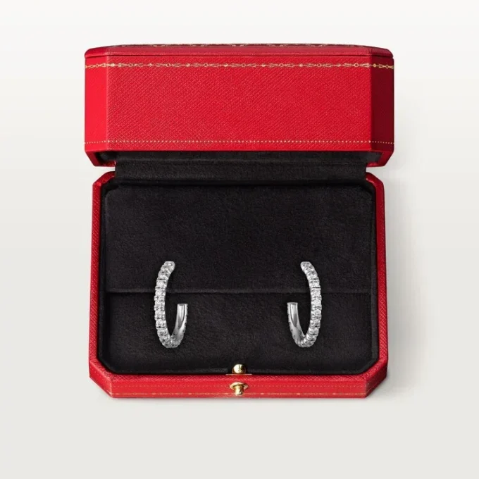 Boucles d&rsquo;oreilles Etincelle De Cartier, petit modèle – Or blanc, diamants – Cartier