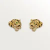 Boucles d&rsquo;oreilles « Faune et Flore de Cartier », diamants jaunes, orange et bruns, pavés