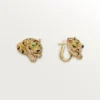 Boucles d&rsquo;oreilles « Faune et Flore de Cartier », diamants jaunes, orange et bruns, pavés