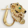 Boucles d&rsquo;oreilles « Faune et Flore de Cartier », diamants jaunes, orange et bruns, pavés