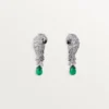 Boucles d&rsquo;oreilles Faune et Flore de Cartier, gouttes d&rsquo;émeraude, pavées