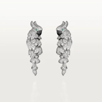 Boucles d&rsquo;oreilles Faune et Flore de Cartier, pavées