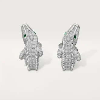 Boucles d&rsquo;oreilles Faune et Flore de Cartier, pavées