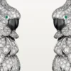 Boucles d&rsquo;oreilles Faune et Flore de Cartier, pavées