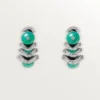 Boucles d&rsquo;oreilles Geometrie & Contrastes, chrysoprase, pavées