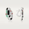 Boucles d&rsquo;oreilles Geometrie & Contrastes, chrysoprase, pavées