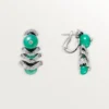 Boucles d&rsquo;oreilles Geometrie & Contrastes, chrysoprase, pavées