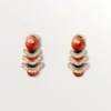Boucles d&rsquo;oreilles Geometrie & Contrastes, corail, pavées