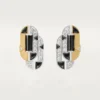 Boucles d&rsquo;oreilles Geometrie & Contrastes, onyx, pavées