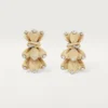 Boucles d&rsquo;oreilles Grain de Café, diamants