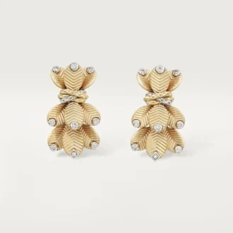 Boucles d&rsquo;oreilles Grain de Café, diamants