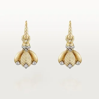 Boucles d&rsquo;oreilles Grain de Café, diamants