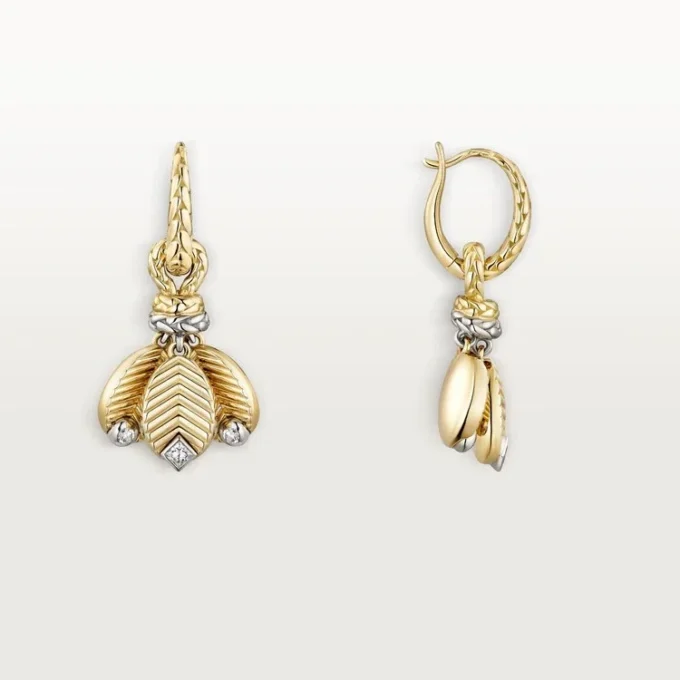 Boucles d&rsquo;oreilles Grain de Café, diamants