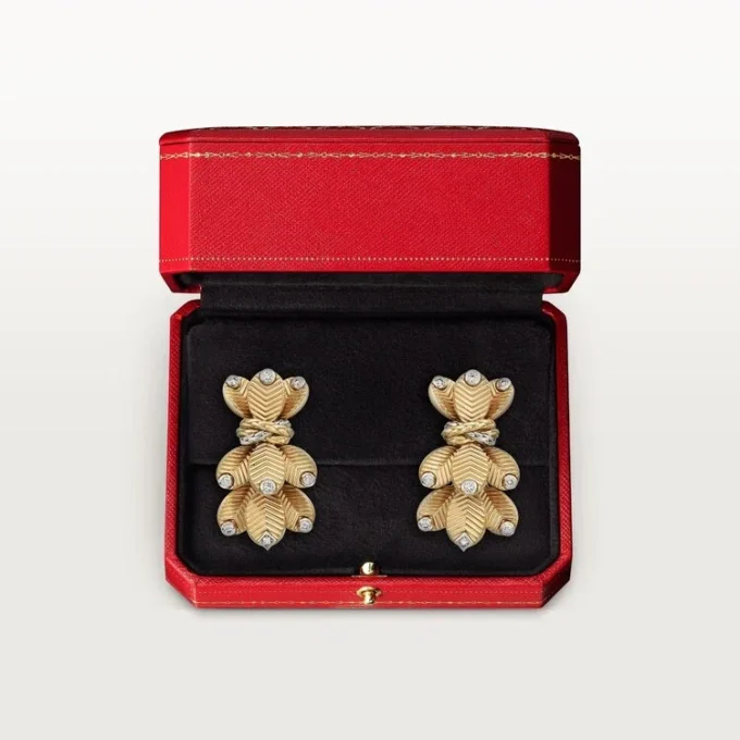 Boucles d&rsquo;oreilles Grain de Café, diamants