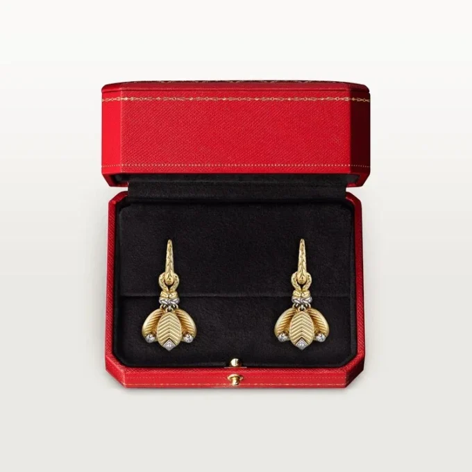 Boucles d&rsquo;oreilles Grain de Café, diamants