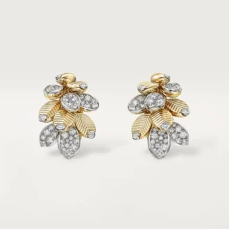 Boucles d&rsquo;oreilles Grain de Café, semi-serties