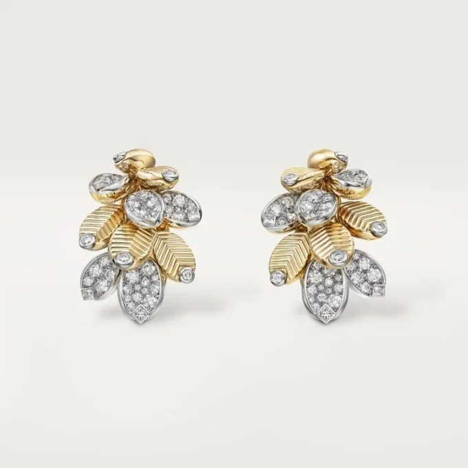 Boucles d&rsquo;oreilles Grain de Café, semi-serties
