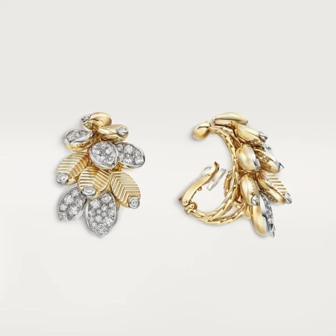 Boucles d&rsquo;oreilles Grain de Café, semi-serties