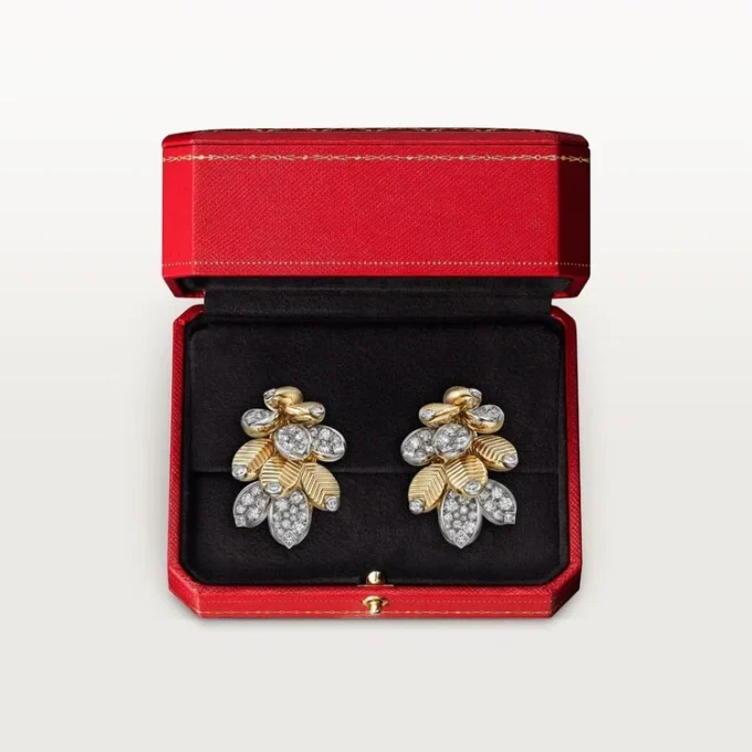 Boucles d&rsquo;oreilles Grain de Café, semi-serties