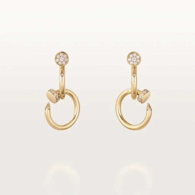 Boucles d&rsquo;oreilles Juste Un Clou, doubles, diamants
