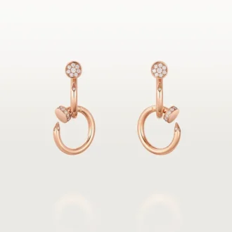 Boucles d&rsquo;oreilles Juste Un Clou, doubles, diamants